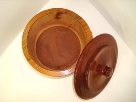 Cedar Canister with Mahogany Lid and Base