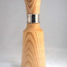 Ash vase with silver plating